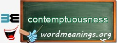 WordMeaning blackboard for contemptuousness